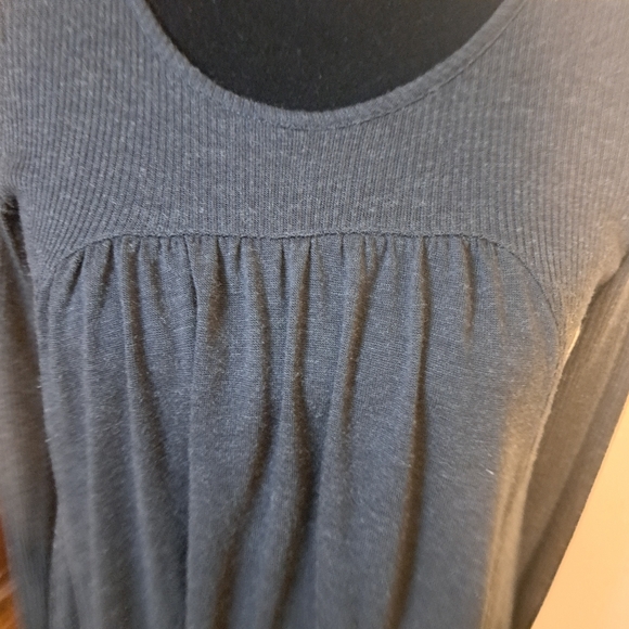 Charcol A-Line Knee-Length Sweater Dress. Plastic Island size Md Partial Ribbing - Picture 3 of 11